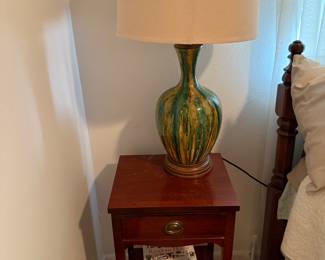 Duncan phyfe night stand with colorful lamp
