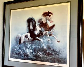 Horses Running In Water Art