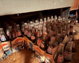 Pepsi bottles. If you are interested in these, please ask an employee. 