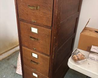 Antique oak file cabinet 