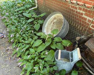 Galvanized steel wash basin and mop bucket 