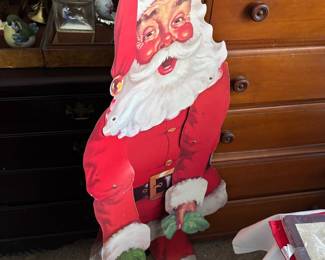 Vintage cardboard life size Santa 