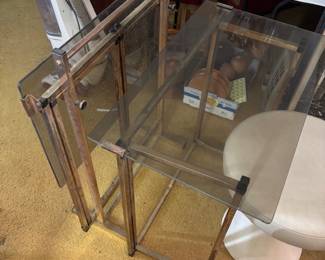 Mcm folding glass tables, my first time ever seeing these!