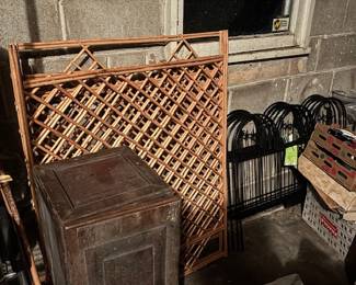 Yard items bamboo trellis wrought iron fencing 