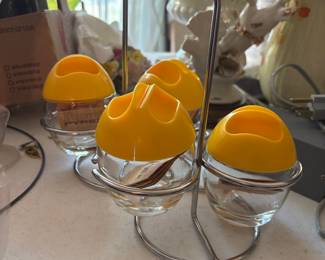 Brand new Pyrex egg stands