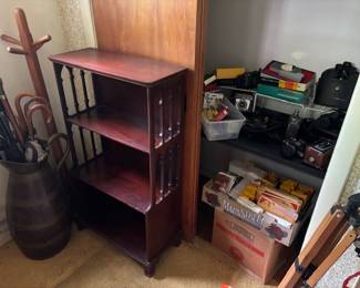 Photography equipment cameras binoculars umbrellas
Bookcase & more
