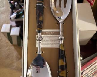 Ralph Lauren spoon fork serving set 