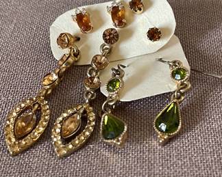 Collection Of Colored Stone Earrings Pierced