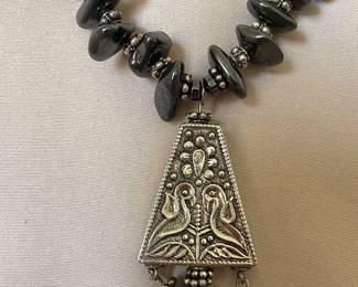 925 Pendant And Hematite Necklace 