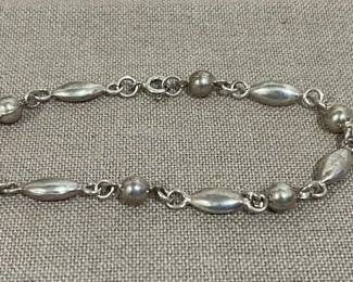 925 Stamped Silver Beaded Bracelet 