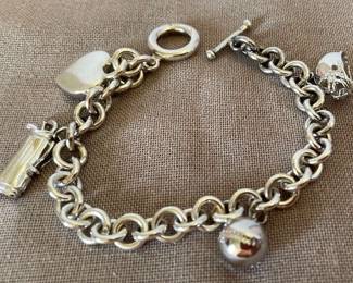925 Stamped Charm Bracelet 