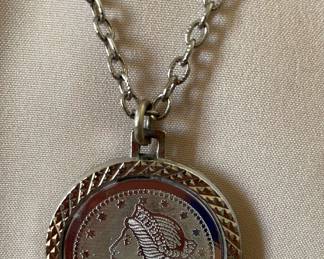 Necklace With Faux Coin Pendant