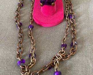 Purple Collection Ring Necklace 