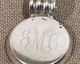 925 Stamped Pendant With Monogram JMC