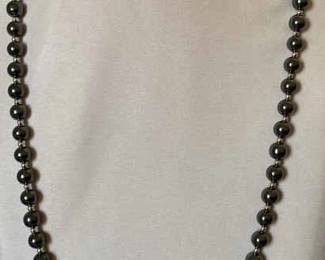 Hematite Like Beaded Necklace 