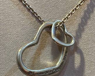 925 Tiffany Co Double Heart Necklace 