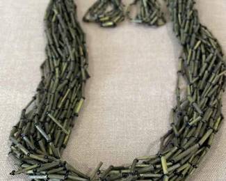Beaded Necklace Earrings 