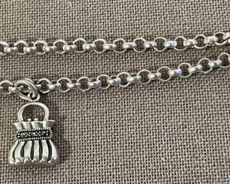 925 Stamped Italy Silver Bracelet With Purse Charm