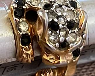 Vintage Climbing Swarovski Jaguar Ring