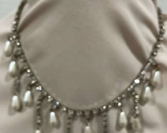Rhinestone Statement Necklace Earrings 