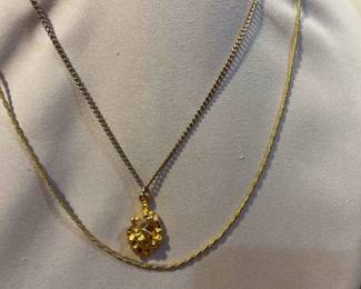 2 Gold Colored Necklaces