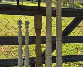 3 Decorative poles and 2 bed posts