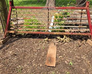 Vintage "Cool Shade" Headache metal Rack - For small truck (previously used on a Toyota truck) (Approximately: 60" Long across to outside to outside of leg bases; 47" L across top; 23" H from lowest to highest point of rail)