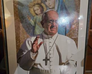 Pope Francesco framed poster and various other faith based items available