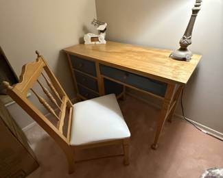 Desk and chair. Real wood!