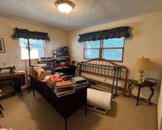 Book room, including antique books, coffee table books & modern reads