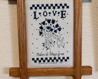 Cute LOVE cross-stitch art