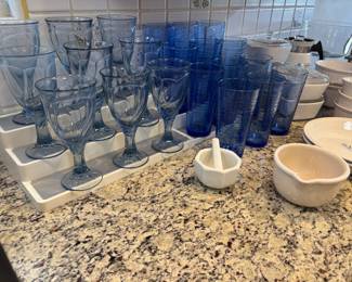 Blue glassware