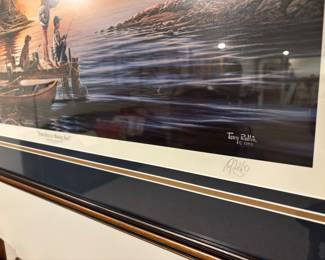 Terry Redlin signed and numbered print with authentication papers on back of frame