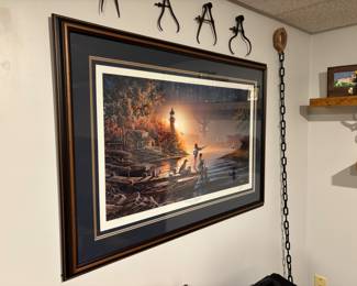 Terry Redlin signed and numbered print with authentication papers on back of frame
