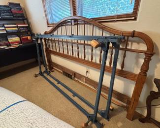 King-size bed with split mattress frame & new topper (sold separately)