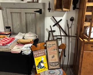 Antique vices & assorted antique tools