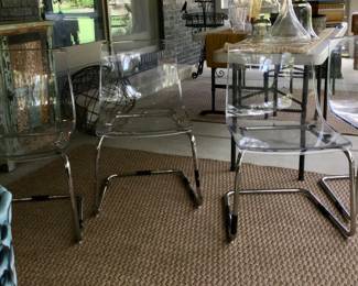 Acrylic & Chrome Chairs Set of 4