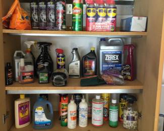 Auto Care, WD40, assorted cleaners, etc.