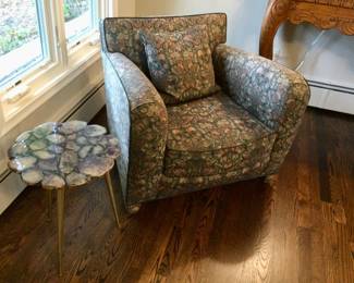 Occasional Chair w/Agate Top Accent Table