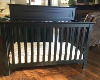 Black Wood Nursery Crib