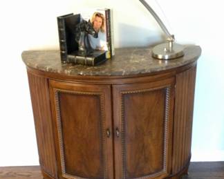 Half Moon 2 Door Cabinet w/Marble Top