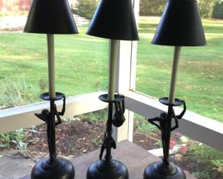 Maintlind Smith  Monkey Hurricane Lamps  Solid Bronze