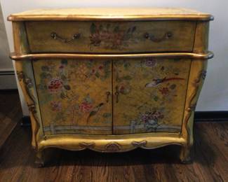 Gold Gilt Antique 2 Door Cabinet w/1 Drawer