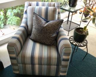 New Swivel/Rocker Tan, White Stripe