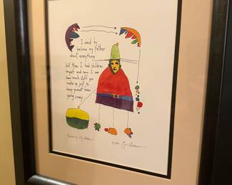 framed art print titled "Believing My Father" by Brian Andreas