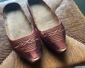 Antique wooden shoes