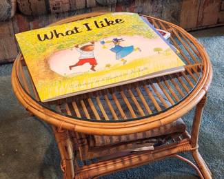 VINTAGE RATTAN CENTER TABLE