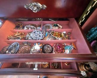  ARMOIRE FILLED WITH JEWELRY