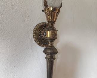 VINTAGE TORCH WALL SCONCE BRONZE FRENCH EMPIRE STYLE.