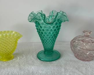 Fenton Hobnail VTG Fenton Hobnail Opalescent Fan Vase